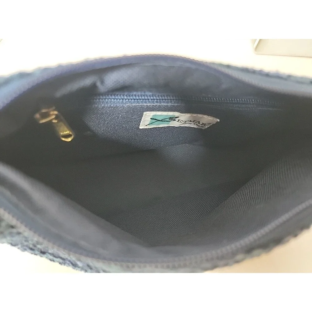 Vintage Betmar New York Blue Woven Shoulder Bag Purse Circa Early 2000s - Picture 5 of 12